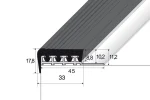 Profil A97 argintiu cu insertie A98 negru 2.5 M