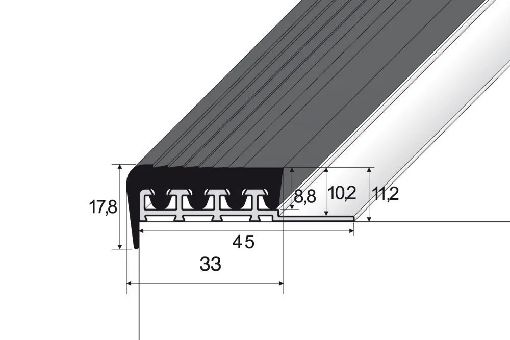Profil A97 argintiu cu insertie A98 roscat 2.5 M