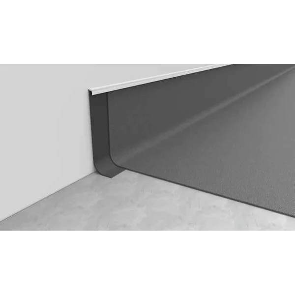 Profil plinta PVC gri, modern, pentru linoleum Hohlkehl 10cm, 251610-107