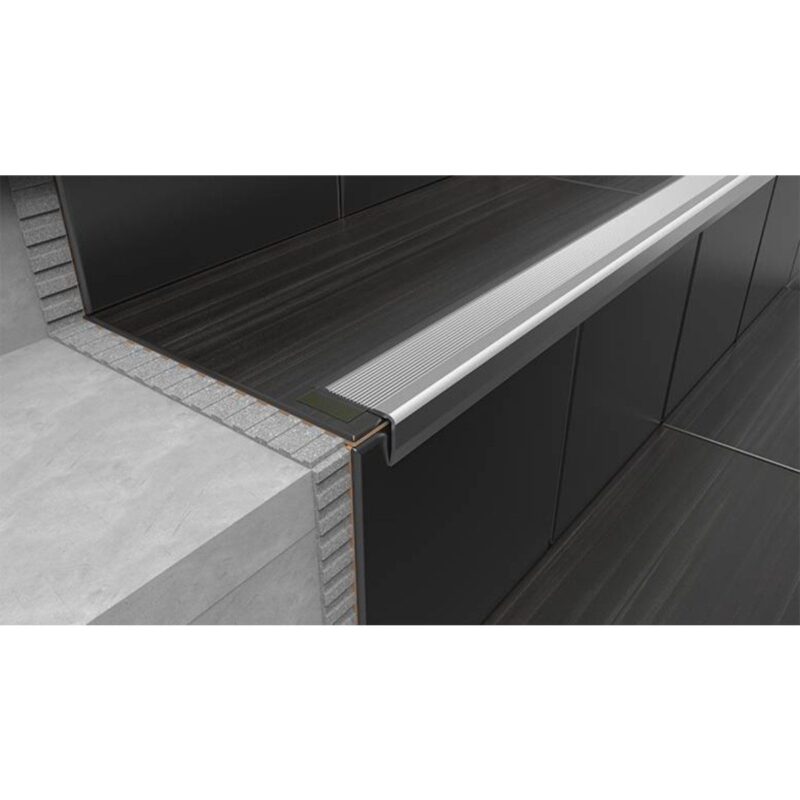 Profil aluminiu treapta, bronz, antiderapant, rezistent, S42, 2.7 m - imagine 3
