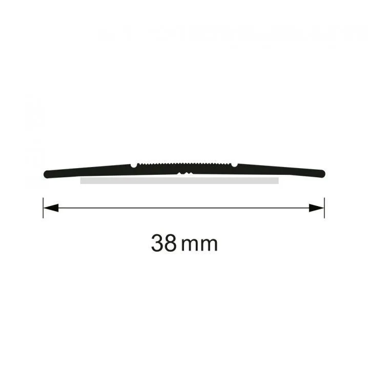 Profil trecere 38mm plat negru 2.7 ml cod S04