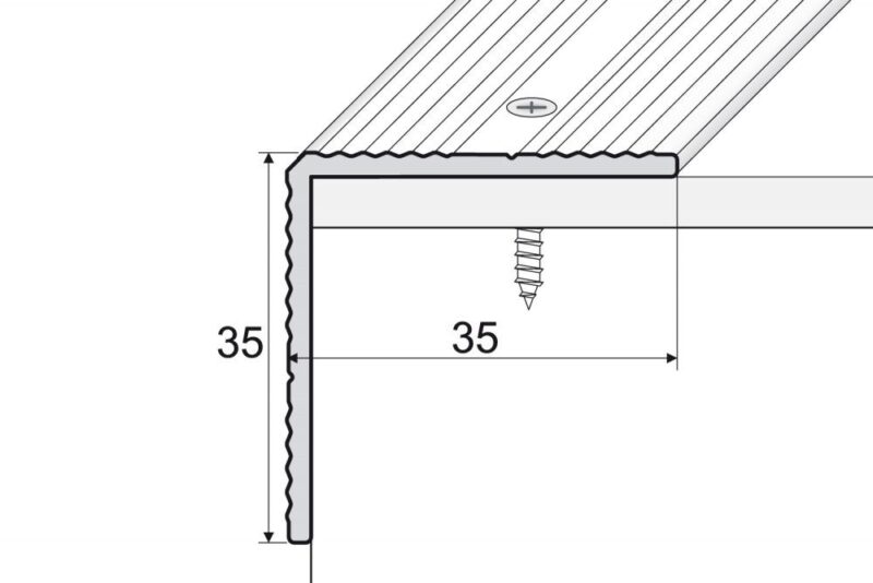 Profil trepte aluminiu argintiu 0.9 ml A34