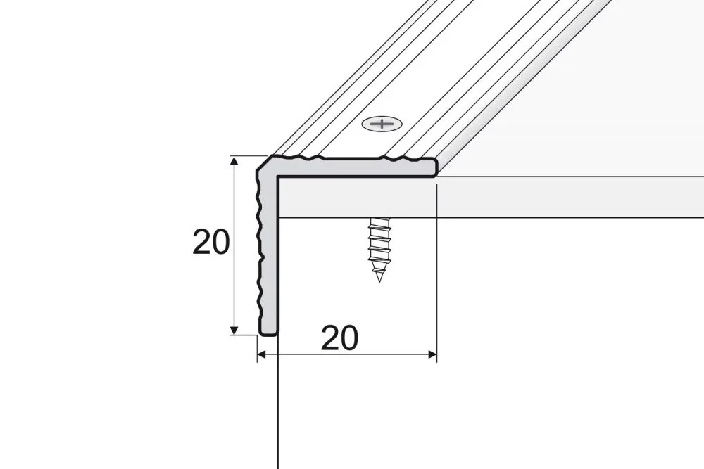 Profil trepte aluminiu argintiu 0.9 ml A35