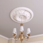 Rozeta plafon decorativa, ornament interior, alb, poliuretan, R59, 600 mm