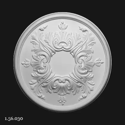 Rozeta decorativa tavan, model 1.56.030, alba, Gaudi, 395 mm