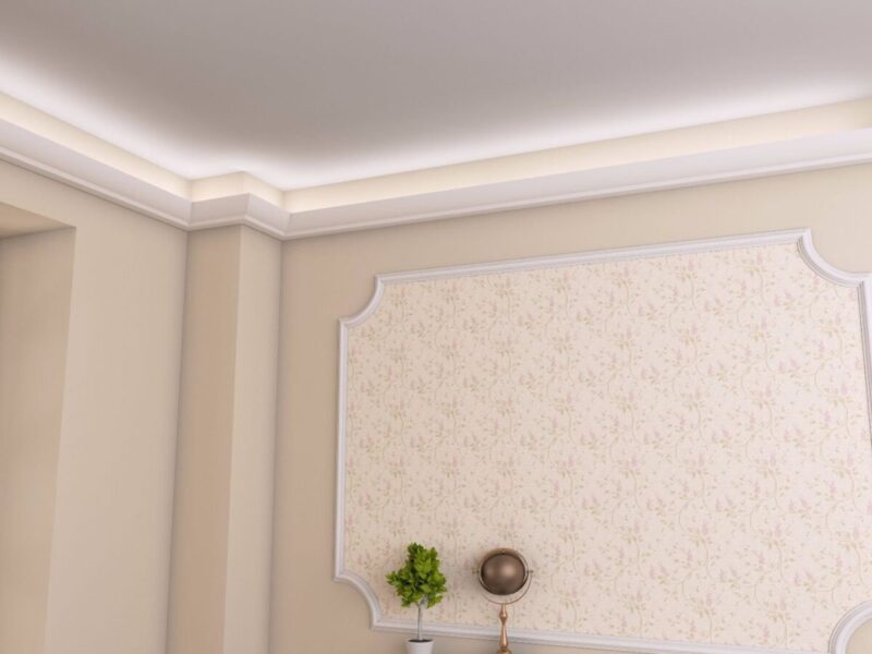 Scafă tavan lumină indirectă, polistiren alb, SD1, 130x60x2000 mm