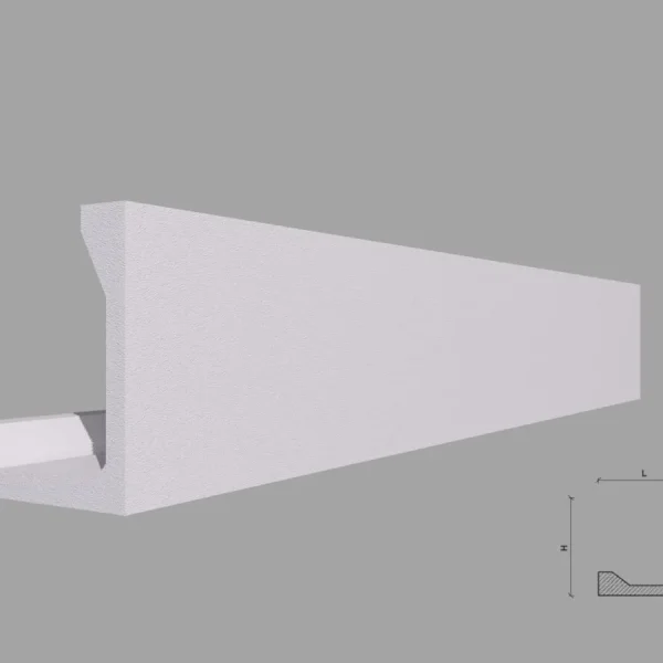Scafa lumina indirecta, alba, polistiren extrudat SD11, 125x90 mm