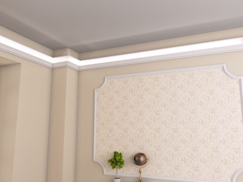 Scafa moderna LED, alba, polistiren extrudat, 90x120x2000 mm - imagine 3