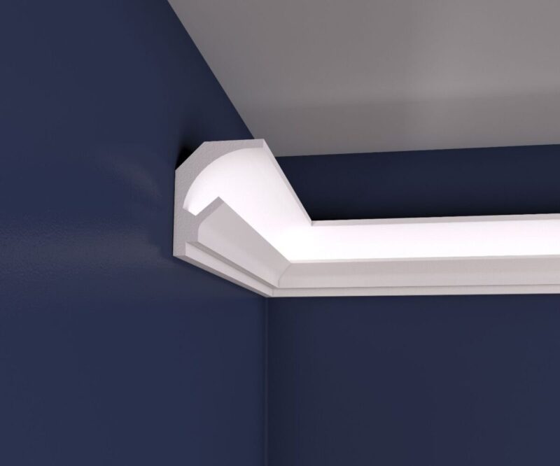 Scafa moderna LED, alba, polistiren extrudat, 90x120x2000 mm - imagine 4