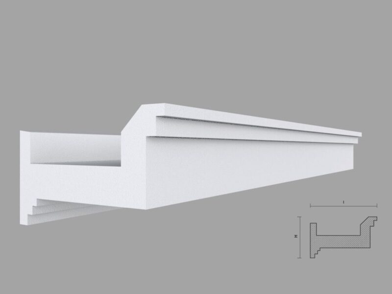 Scafa polistiren extrudat alb, lumina indirecta, 120x73x2000 mm, SD4 - imagine 4