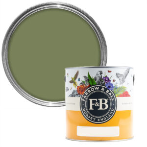 Vopsea verde satinata 20 la suta luciu pentru exterior Farrow and Ball Exterior Eggshell NHM Sap Green No.W56 2.5 Litri