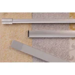 Sina-Galerie dubla aluminiu argintie ELR 400 2.5M   4 capete   3 console perete
