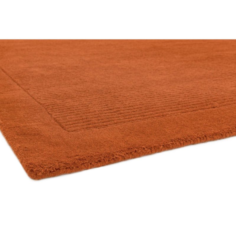 Covor pufos terracotta din lână lucrat manual modern model uni York Runner Terracotta 9 mm 068x240 cm YORK068240TERR - imagine 4