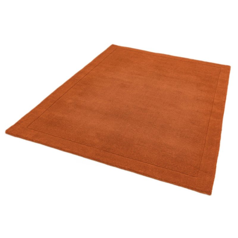 Covor pufos terracotta din lână lucrat manual modern model uni York Runner Terracotta 9 mm 068x240 cm YORK068240TERR - imagine 5