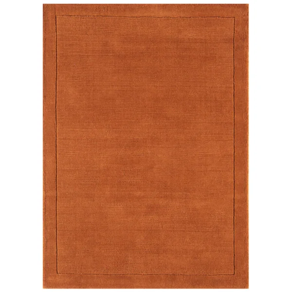 Covor pufos terracotta din lână lucrat manual modern model uni York Runner Terracotta 9 mm 068x240 cm YORK068240TERR