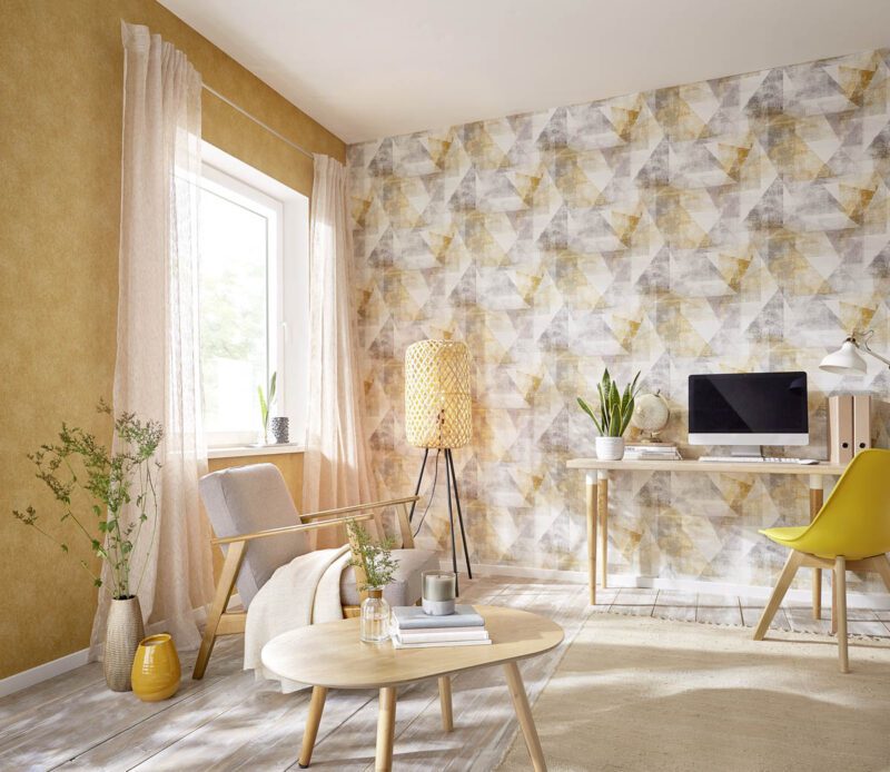 Tapet decorativ Linares Rasch, geometric, gri-argintiu, 617948 RASH - imagine 3