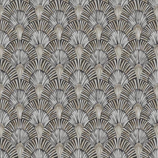 Tapet vinil art deco auriu gri, 10 m x 0.53 m, Grandeco JF3003