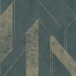 Tapet auriu teal model geometric din vinil Grandeco Scilla Deep Teal Wallpaper JF3203 10 ml x 0.53 ml