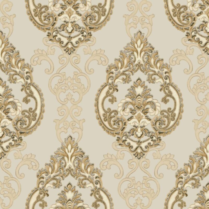 Tapet bej, floral clasic, lavabil, elegant, Cristiana Masi Lusso 42527, 1.06x10.05 m - imagine 2