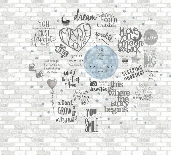 Tapet decorativ, gri albastru, Smalltalk Wall Stories, colectia Large