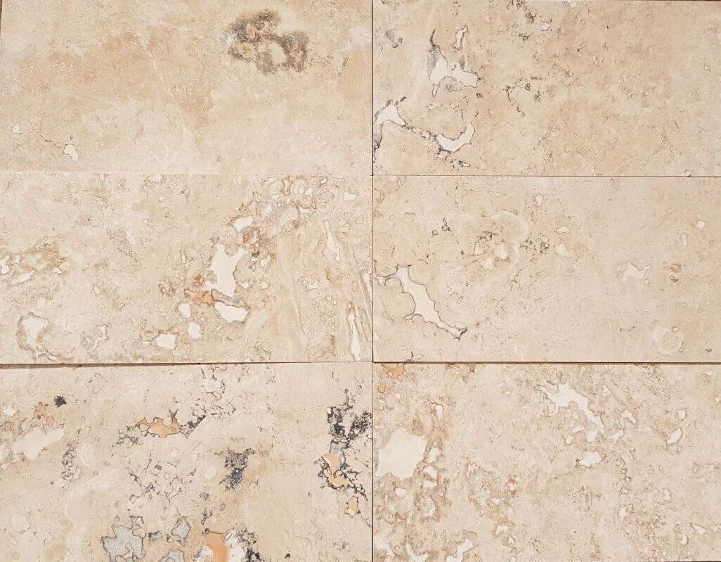 Travertin bej mat chituit, placaj Blanco C/C, 61×30.5 cm