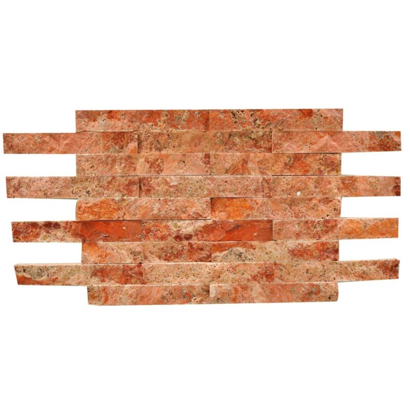 Travertin rosu placaj, scapitat, 30x5 cm, 2 cm grosime - imagine 3