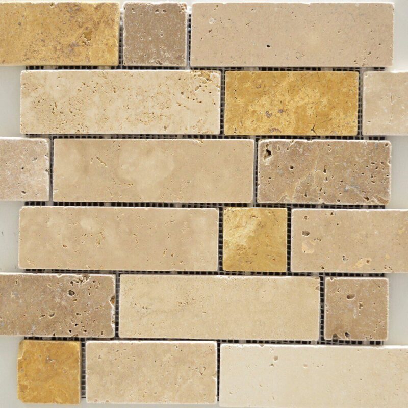 Travertin Stn 717 Mozaic Caramida Mozaic 5x5 5x15 30.5x30.5 0.8 Lustruit - imagine 3