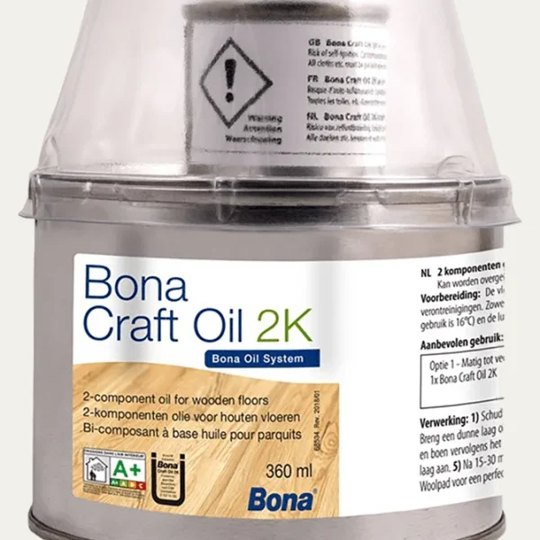 Ulei alb pentru lemn Bona Craft 2K Frost, protectie rezistenta, 400 ml