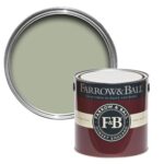 Vopsea verde satinata 20 la suta luciu pentru exterior Farrow and Ball Exterior Eggshell Vert de Terre No. 234 2.5 Litri