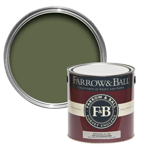 Vopsea ecologică olive mata 2 la suta luciu pentru interior Farrow  Ball Casein Distemper Bancha No.298 5 Litri