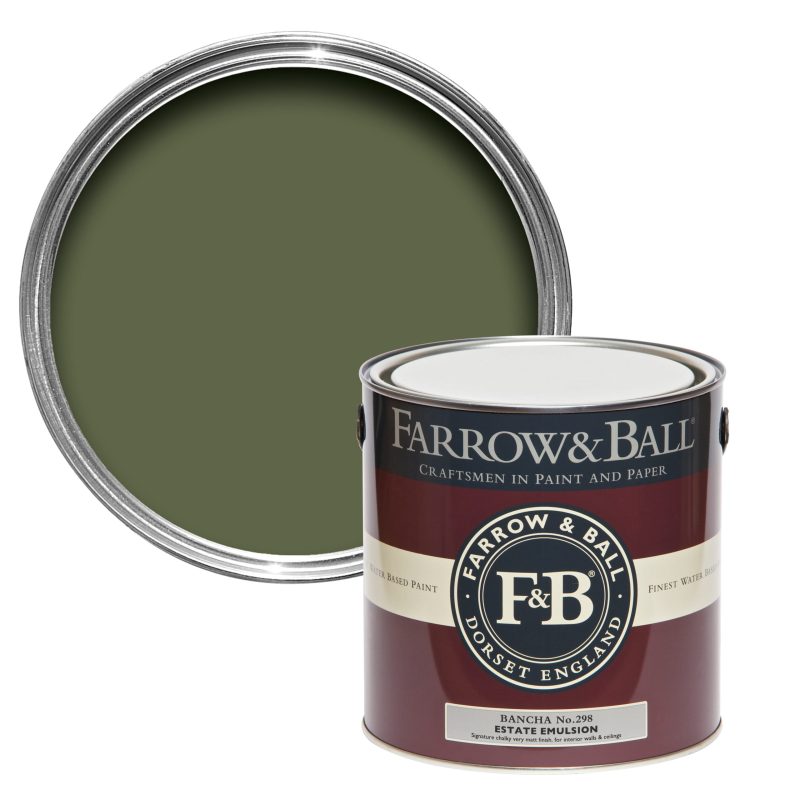 Vopsea ecologică olive mata 2 la suta luciu pentru interior Farrow Ball Casein Distemper Bancha No.298 5 Litri