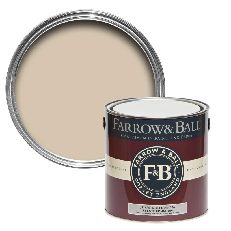 Vopsea ecologica taupe mata 2 la suta luciu pentru interior Dead Flat Farrow  Ball Joa's White No. 226 5L - imagine 2