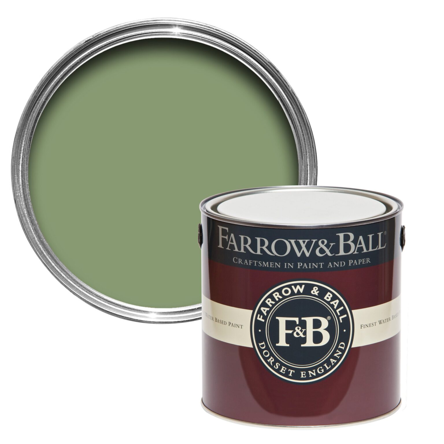 Vopsea verde mata 7 la suta luciu pentru interior Farrow and Ball Mostra Yeabridge Green No. 287 100 ml