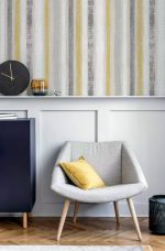 Tapet Arthouse Painted Stripe Ochre & Grey color ocre 1005 mm x 53 cm