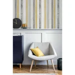 Tapet Arthouse Painted Stripe Ochre & Grey color ocre 1005 mm x 53 cm