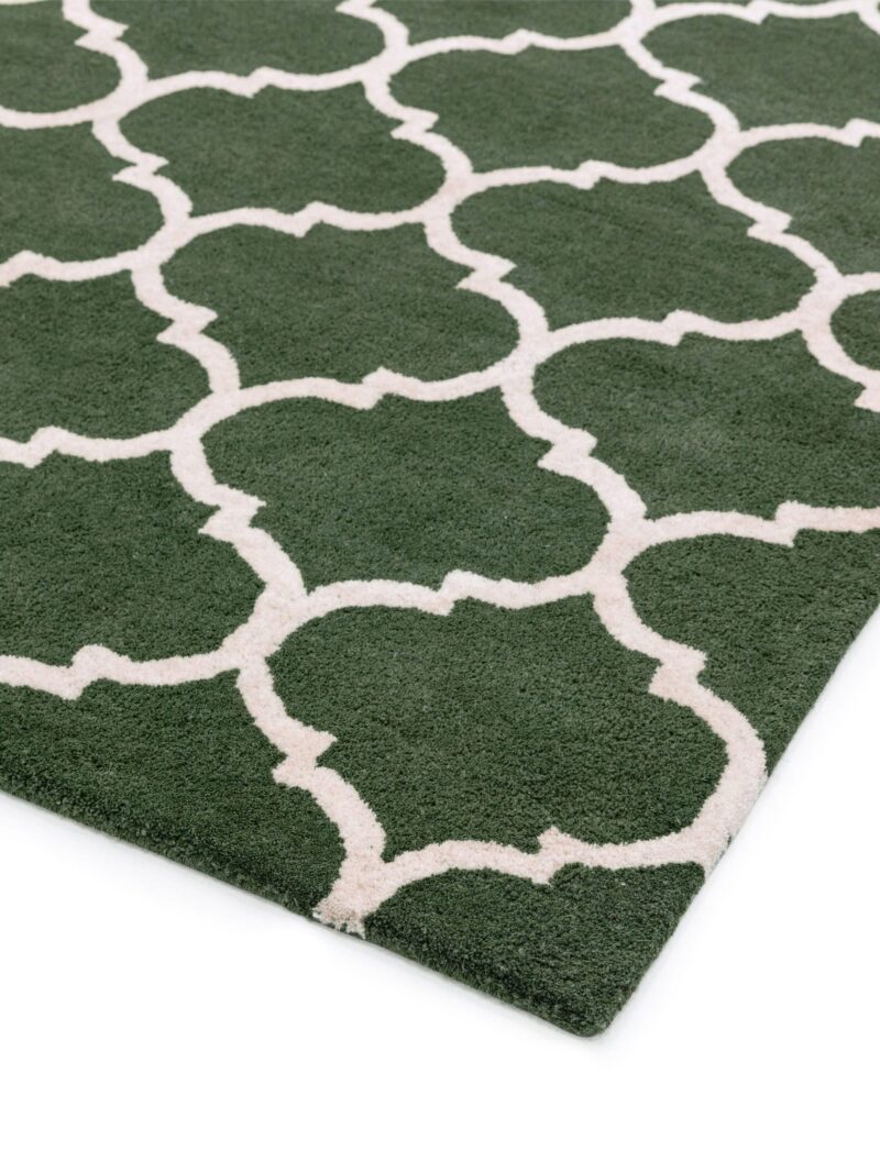 Covor lana verde, Albany Ogee Green, manual, 200×290 cm - imagine 2