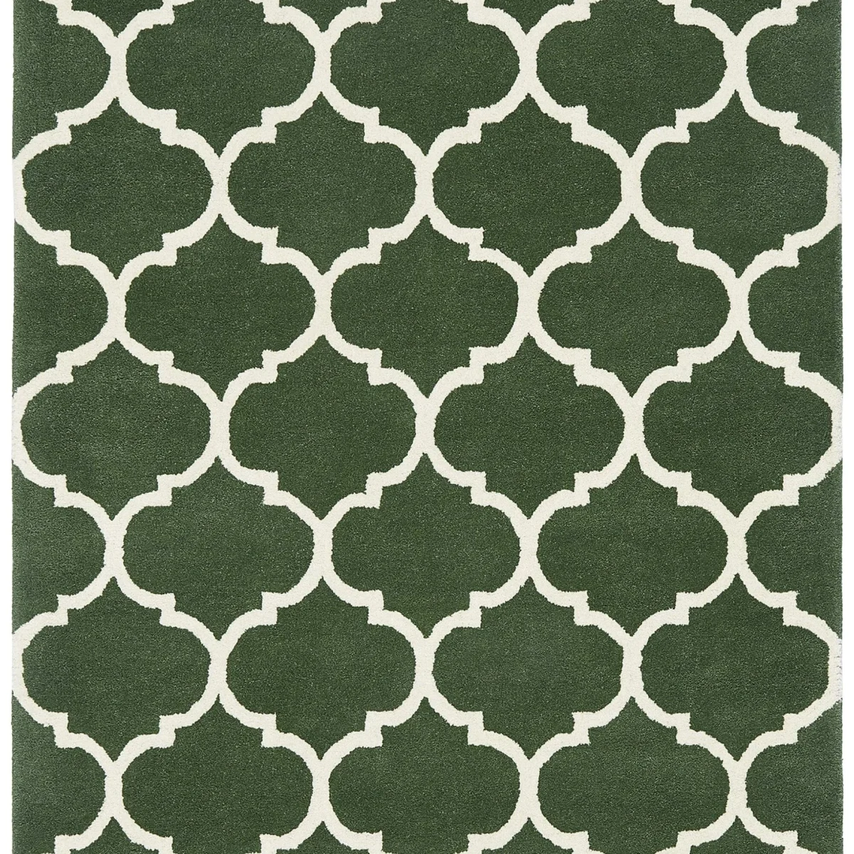 Covor verde din lana, model morroccan geometric, Albany Ogee Green 12 mm 120x170 cm