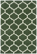 Covor verde din lana, model morroccan geometric, Albany Ogee Green 12 mm 120x170 cm