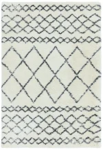 Covor crem gri din polipropilena modern shaggy model geometric Alto Cream and Grey 50 mm 80x150 cm ALTO0801500002