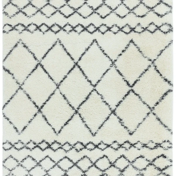 Covor crem gri din polipropilena modern shaggy model geometric Alto Cream and Grey 50 mm 80x150 cm ALTO0801500002