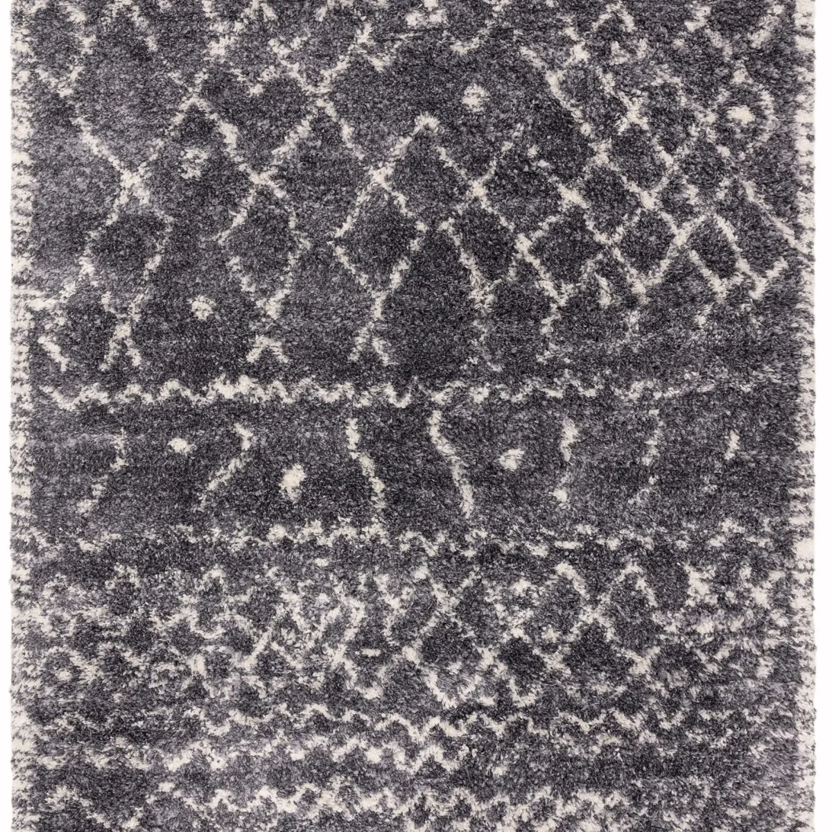 Covor gri crem din polipropilena modern shaggy model geometric Alto Grey and Cream 50 mm 80x150 cm ALTO0801500005
