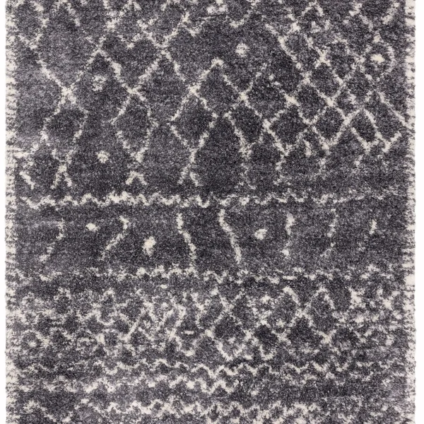 Covor gri crem din polipropilena modern shaggy model geometric Alto Grey and Cream 50 mm 80x150 cm ALTO0801500005