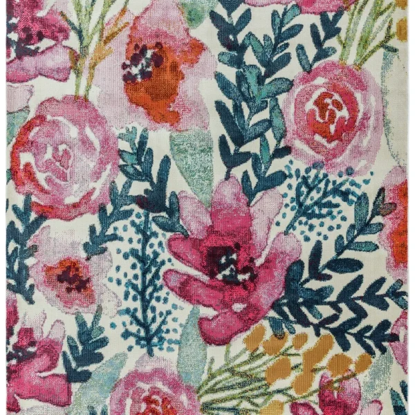 Covor decorativ floral, multicolor, polipropilena, Amelie Meadow, 80×150 cm