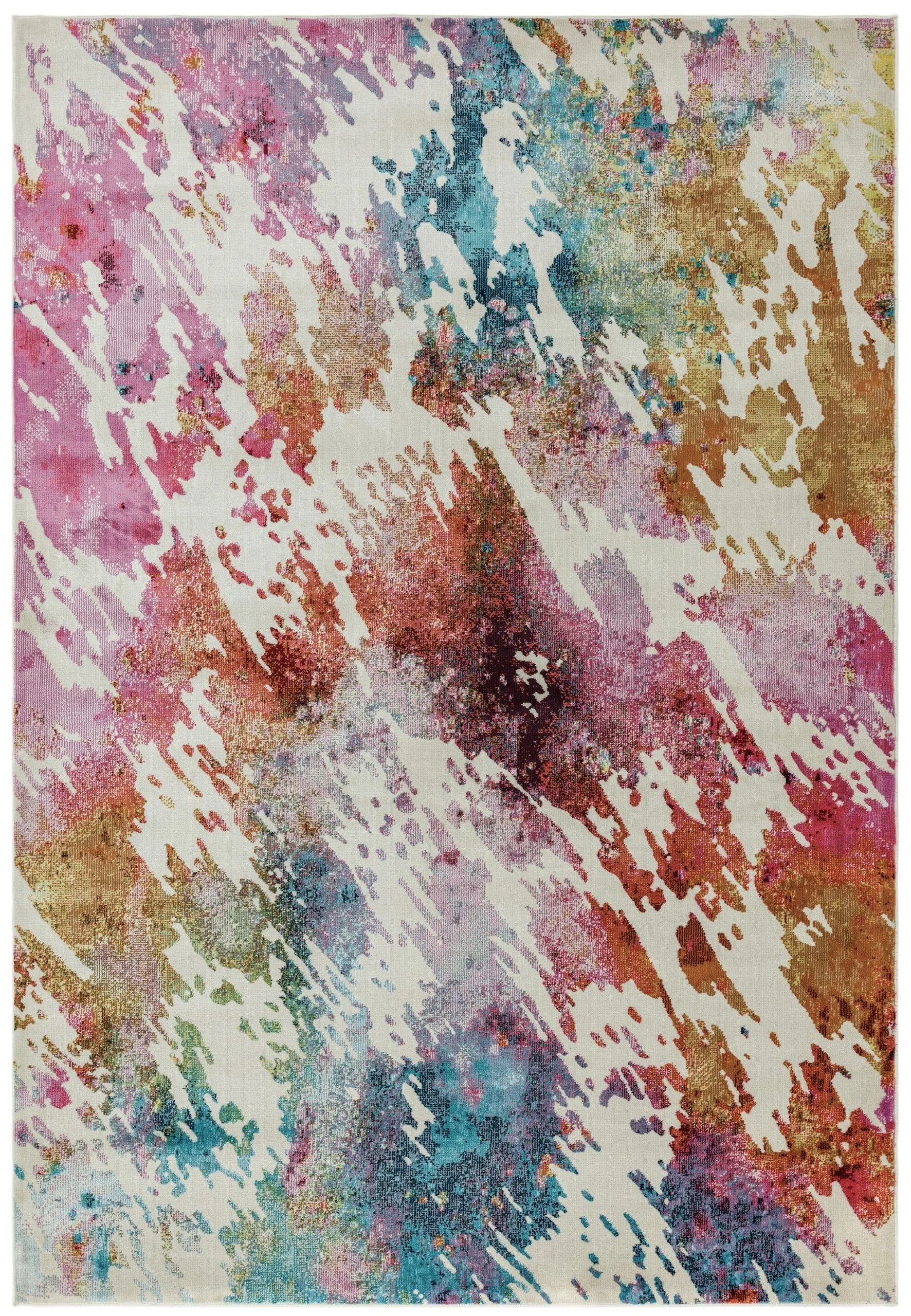Covor abstract roz albastru Amelie, 200×290 cm, Asiatic London