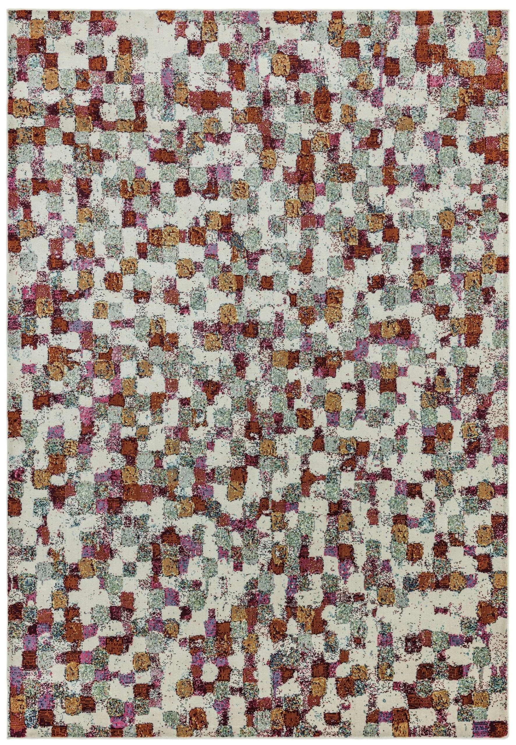 Covor turcoaz roz geometric triunghiular, Amelie, Asiatic London, 160×230 cm