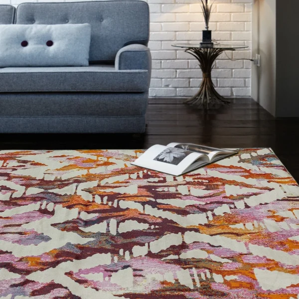 Covor multicolor Amelie geometric, țesut la mașină, 80x150 cm
