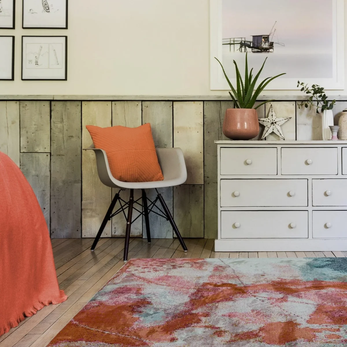 Covor din polipropilena model abstract Amelie Sundown 7 mm 80x150 cm AMEL0801500006