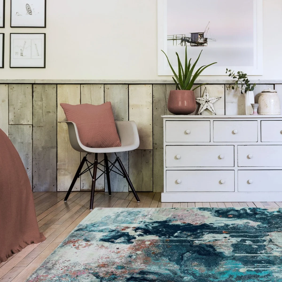 Covor din polipropilena model abstract Amelie Moonlight 7 mm 80x150 cm AMEL0801500007