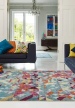Covor geometric multicolor luxurious, Amelie, Asiatic London, 80x150 cm