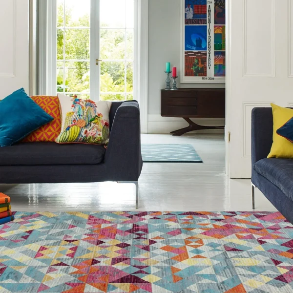 Covor geometric multicolor luxurious, Amelie, Asiatic London, 80x150 cm